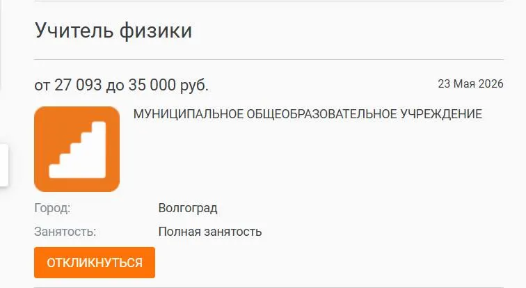 В школе №93 параллель 7–8 классов год училась без штатного преподавателя физики: предмет вели другие учителя, а на ставку с зарплатой 27 000 рублей кандидатов не нашлось, несмотря на размещение вакансии на городских и университетских ресурсах.